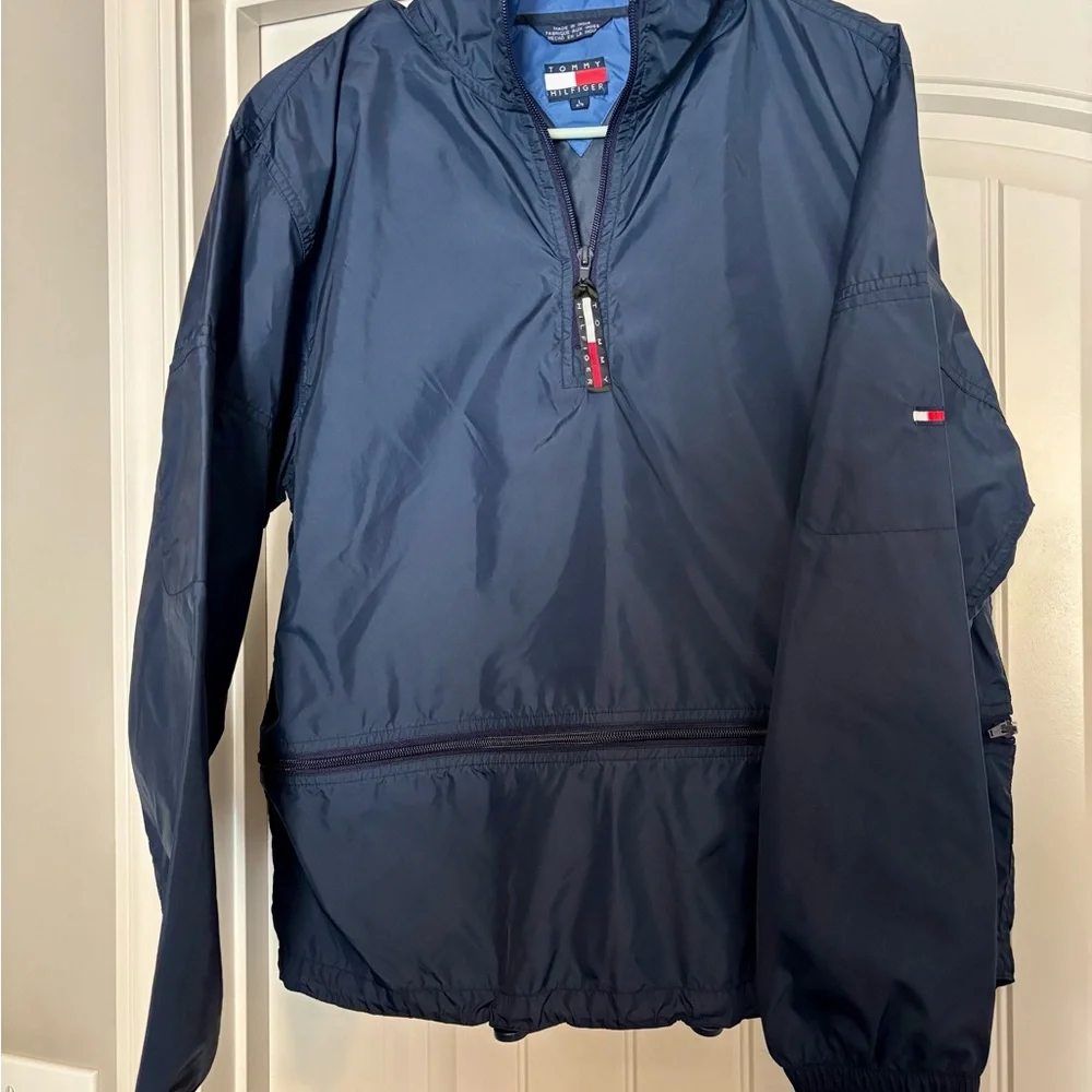 Tommy Hilfiger Vintage Zip Logo  Windbreaker Youth Size Large 10/12